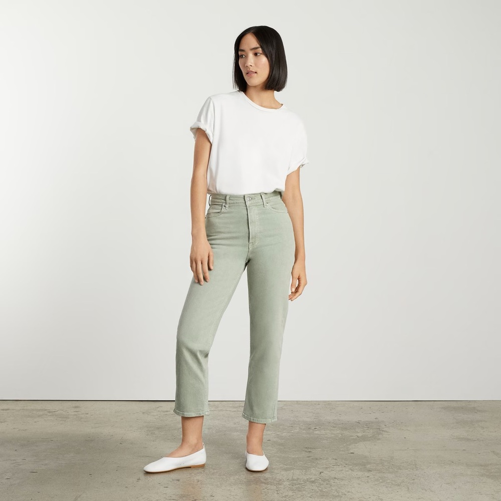Everlane Way-High Jeans in Aqua Grey